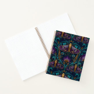 Cuaderno Mariposas nocturnas de medianoche Art Nouveau Hall