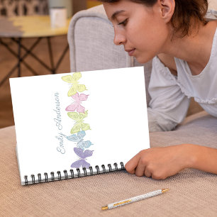 Cuaderno Mariposas Pastel Cute Personalizado