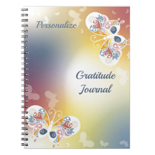 Cuaderno Mariposas Pastel Elegantes Agradecimiento Personal