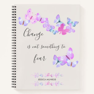Cuaderno Mariposas Personalizadas de Acuarela Bonita