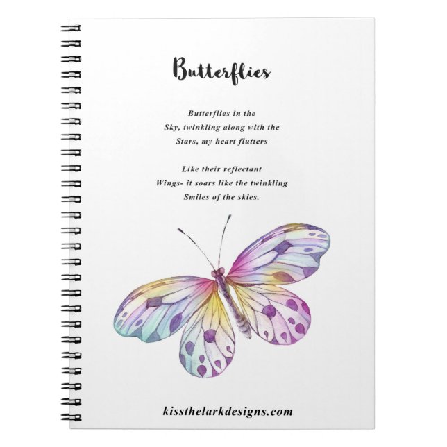 Cuaderno Mariposas - poesía - Jessica Fuqua - (Frente)