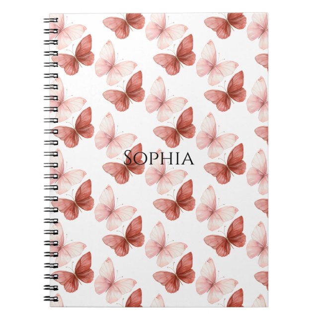 Cuaderno Mariposas rojas rosadas   (Frente)