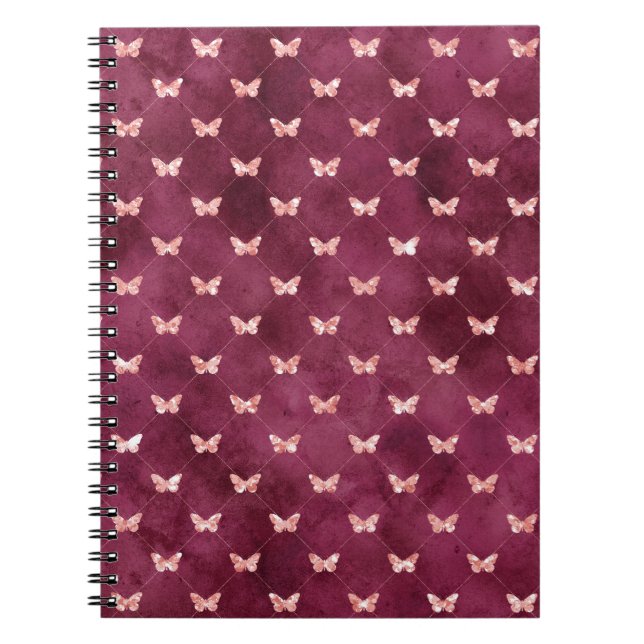 Cuaderno Mariposas rosadas de Borgoña (Frente)