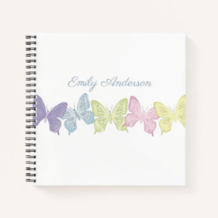 Cuaderno Mariposas simples de la naturaleza botánica de Pas