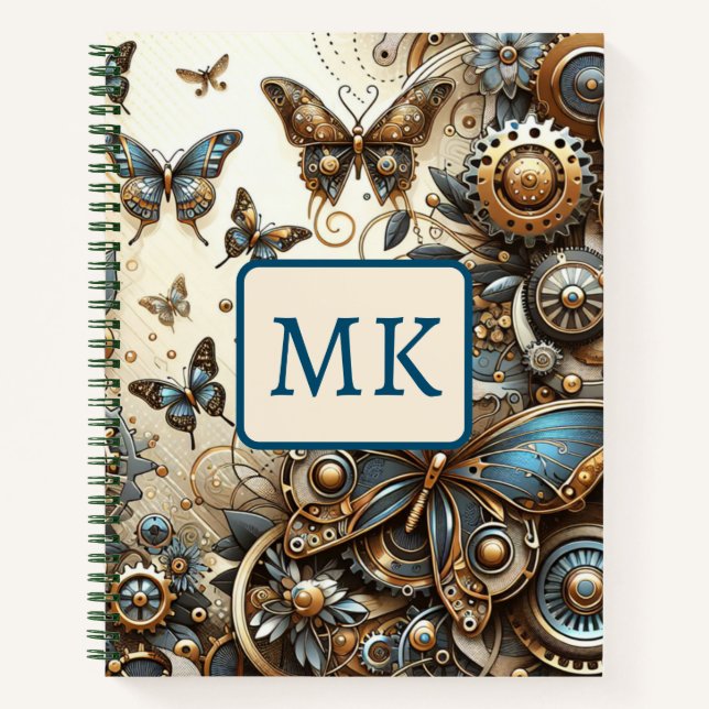 Cuaderno Mariposas Steampunk Vintage  (Anverso)