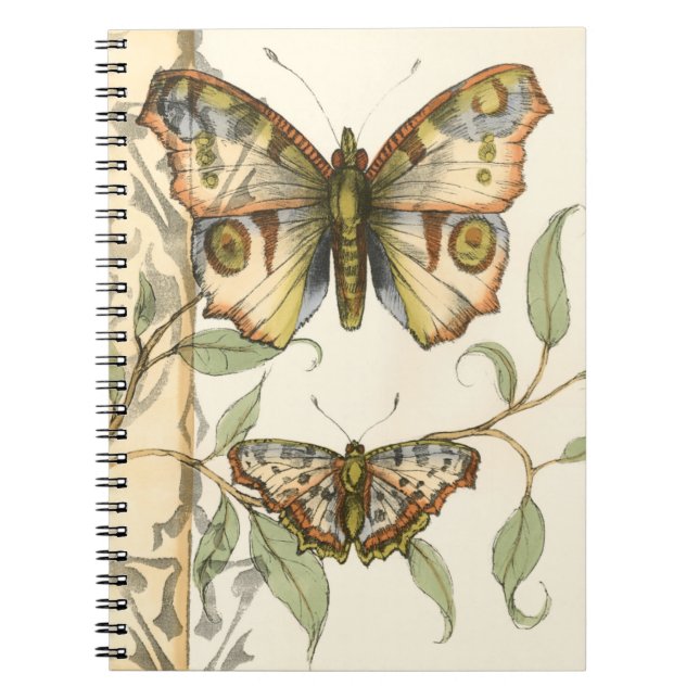 Cuaderno Mariposas tándem sobre hojas verdes (Frente)