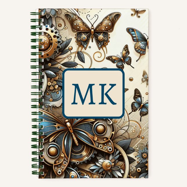 Cuaderno Mariposas Vintage Steampunk (Anverso)