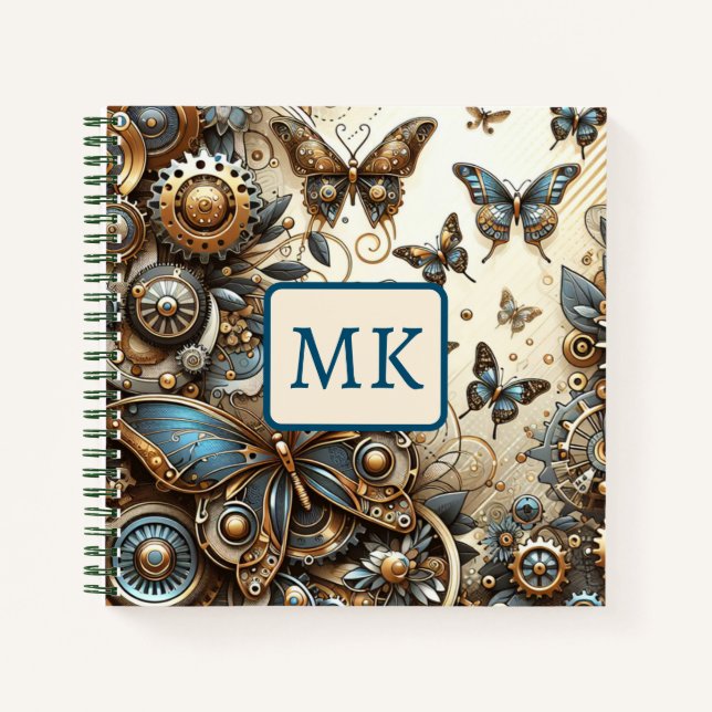 Cuaderno Mariposas Vintage Steampunk (Anverso)