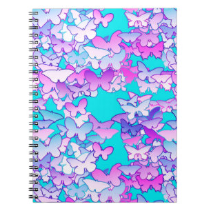 Cuaderno Mariposas, violeta y turquesa