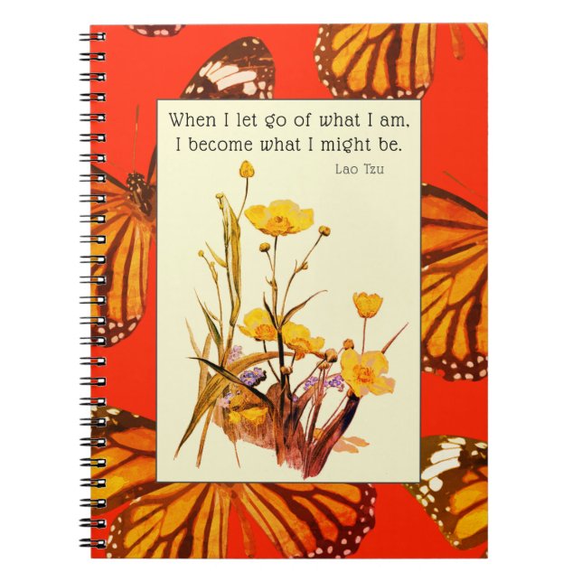 Cuaderno Mariposas y alas mariposas Inspiradoras Lao Tzu (Frente)