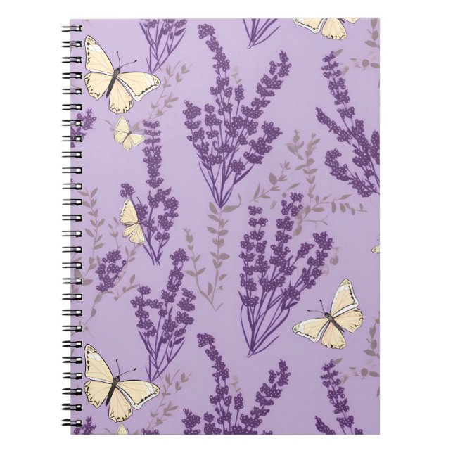 Cuaderno Mariposas y flores de lavanda (Frente)