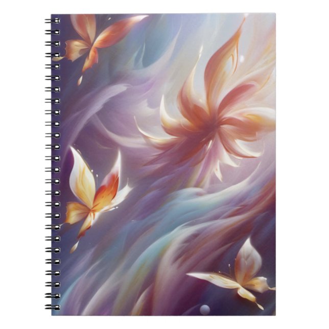 Cuaderno Mariposas y flores estilizadas (Frente)