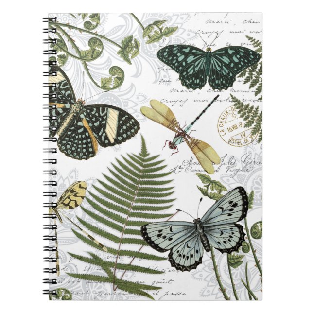 Cuaderno mariposas y libélulas antiguas (Frente)