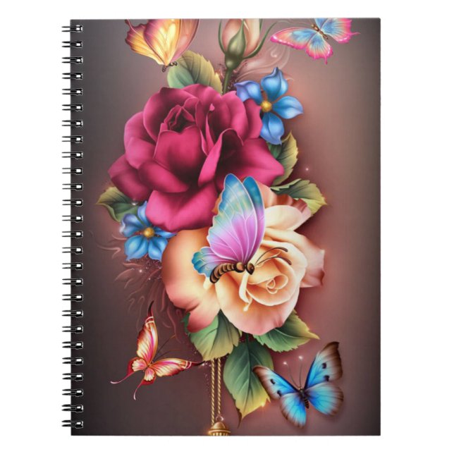 Cuaderno Mariposas y Rosas (Frente)