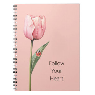 Cuaderno Mariquita Flor De Tulipán Rosa