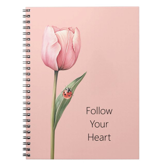 Cuaderno Mariquita Flor De Tulipán Rosa (Frente)