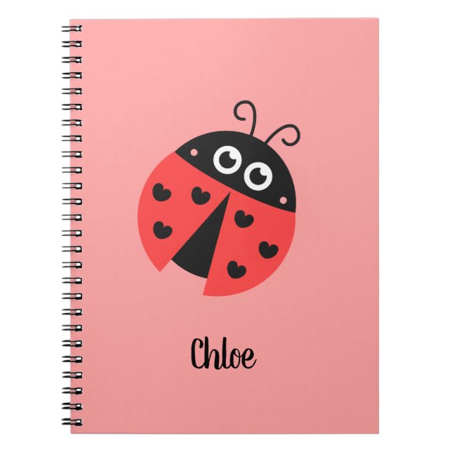 Cuaderno Mariquita Linda Con Manchas De Corazón Negro Perso (Frente)