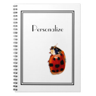 Cuaderno Mariquita manchada roja y negra elegante con