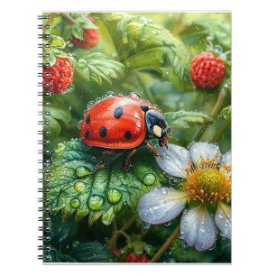 Cuaderno Mariquita Posada en una Planta de Fresa Cubierta d