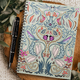 Cuaderno Mariquitas y Hojas Ilustradas