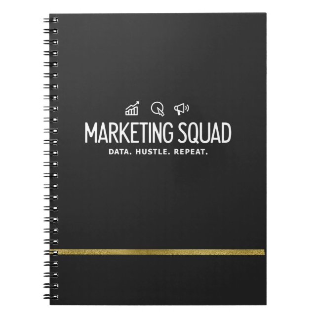 Cuaderno Marketing Squad – Data. Hustle. Repeat. (Frente)