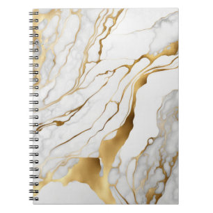 Cuaderno Mármol abstracto dorado y blanco
