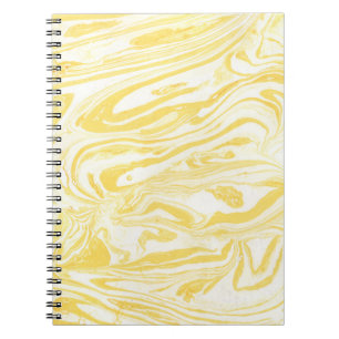 Cuaderno Mármol amarillo elegante: Textura de mano