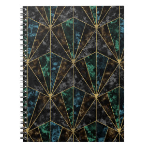 Cuaderno Mármol Art Deco: Lujo malaquita