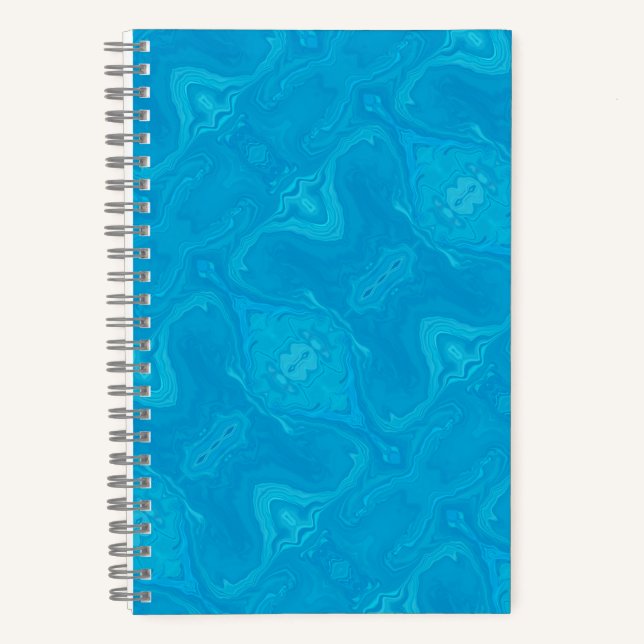 Cuaderno Mármol Azul Abstracto HP Lap Personalizado (Anverso)