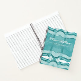 Cuaderno Mármol Azul Claro Patrón Moderno Elegante