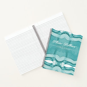 Cuaderno Mármol Azul Claro Patrón Moderno Elegante
