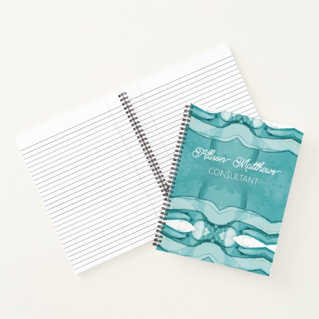 Cuaderno Mármol Azul Claro Patrón Moderno Elegante (Interior)