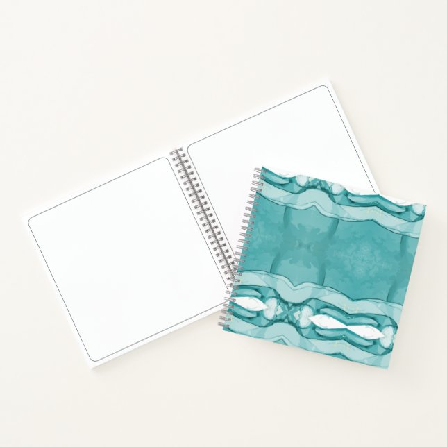Cuaderno Mármol Azul Claro Patrón Moderno Elegante (Interior)