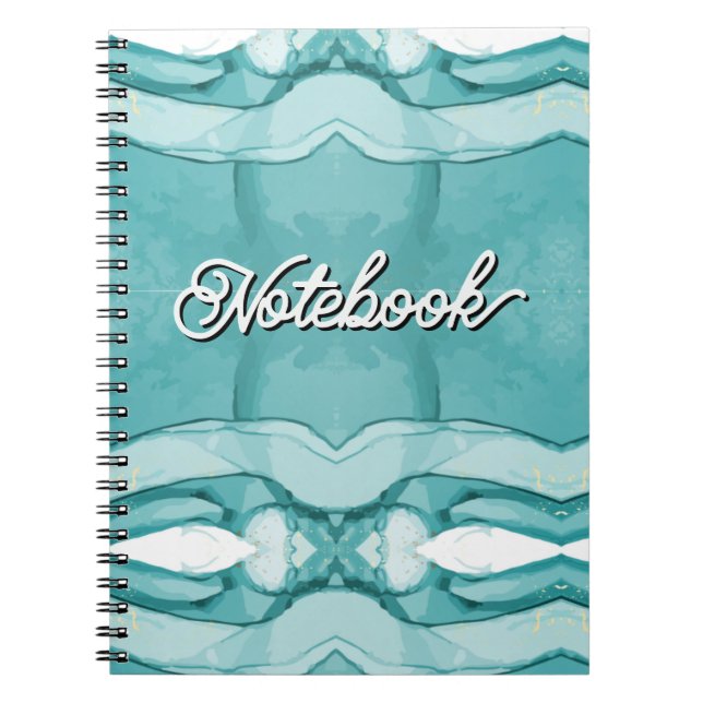 Cuaderno Mármol Azul Claro Patrón Moderno Elegante (Frente)