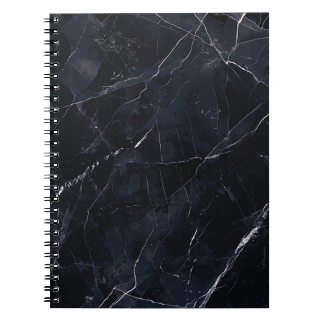 Cuaderno Mármol azul marino: textura de piedra. (Frente)