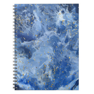 Cuaderno Mármol azul y textura dorada
