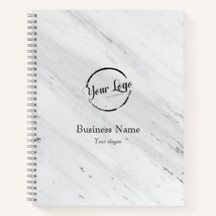 Cuaderno Mármol Blanco, Logotipo, Nombre de la Empresa Prom