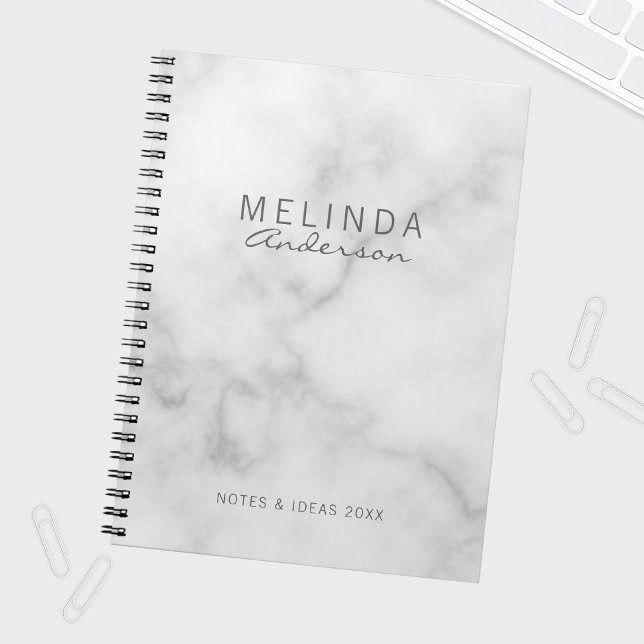 Cuaderno Mármol blanco moderno profesional (Subido por el creador)