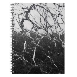 Cuaderno Mármol Blanco y Negro Moderno Glamour Tendencia