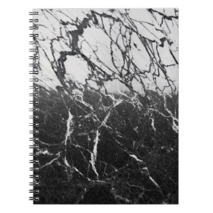 Cuaderno Mármol Blanco y Negro Moderno Glamour Tendencia