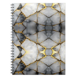 Cuaderno Mármol blanco y oro agrietado moderno