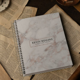 Cuaderno Mármol blanco y Rosa-oro moderno