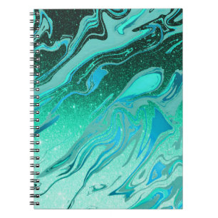 Cuaderno Mármol brillo verde azulado