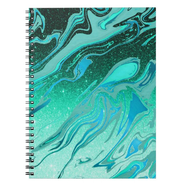 Cuaderno Mármol brillo verde azulado (Frente)