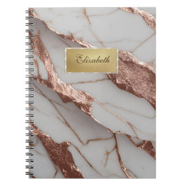 Cuaderno Mármol con brillo de cobre de moda
