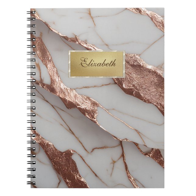 Cuaderno Mármol con brillo de cobre de moda (Frente)