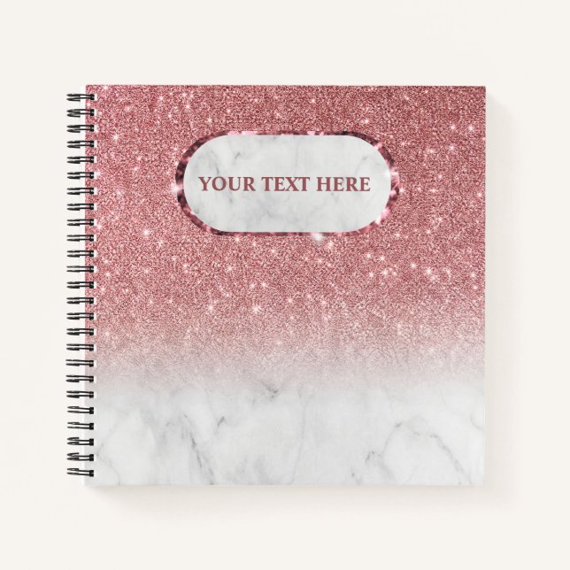 Cuaderno Mármol con destellos de oro rosa (Anverso)