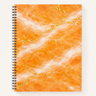 Cuaderno Mármol Creamsicle con remolinos de marfil y vetas 