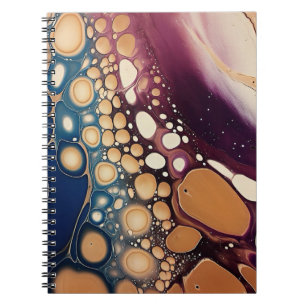 Cuaderno Mármol de Fluido Celeste en Oro de Medianoche