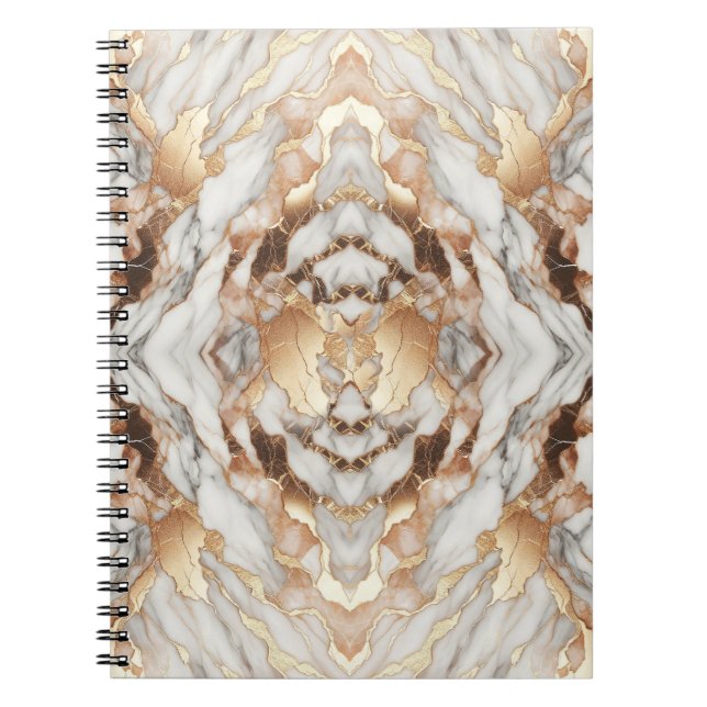 Cuaderno Mármol de Lujo Glam Rosa Dorado Tendencia (Frente)